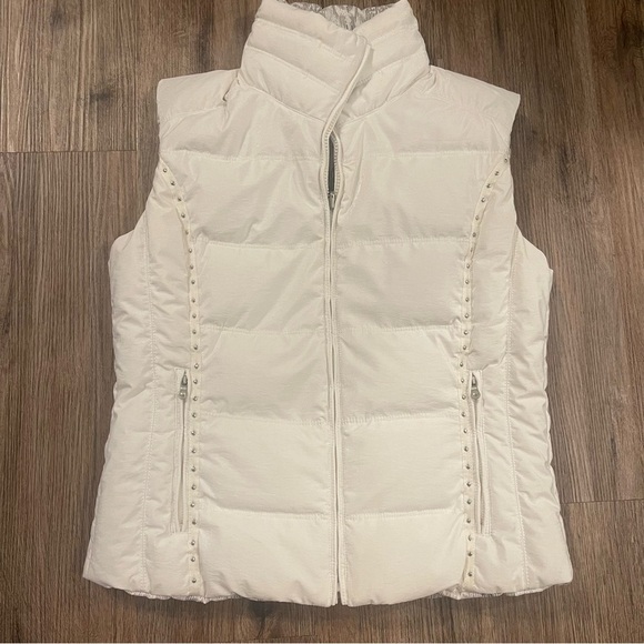 A Diamond In The Snow Puffer Vest Women’s Sz 6 Ivory Reversible Packable Ski - Picture 1 of 13
